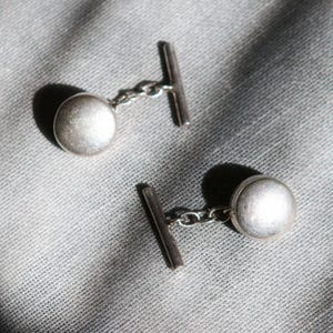 Classic Silver Cufflinks | 925 Silver Men&#39;s Accessories | Perfect Wedding Cufflinks | Elegant Chain Fastening | Silver Accessories Cuff