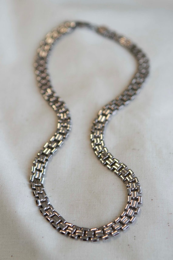 Vintage Panther Chain Sterling Italian Necklace Me