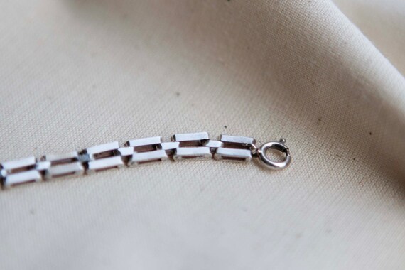 Vintage Square Link Bracelet Sterling Square Chai… - image 6