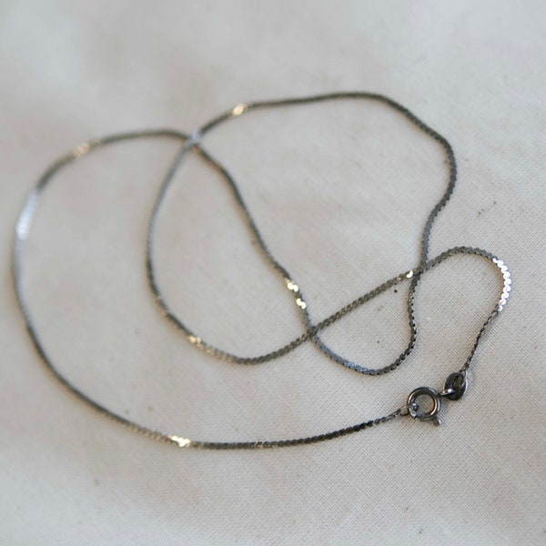 Vintage Serpentine Chain Sterling Italian Chain Delicate Silver Necklace Thin S-Link Chain Necklace