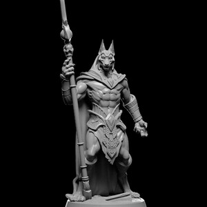 Spear Wielding Jackal General Ancient Egypt Dnd 32mm or 75mm Role Paying Miniature Tabletop Pathfinder