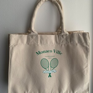 Monaco Tennis Club Shopper Tasche | Old Money Tasche | Schultasche für Teens |  coole Wickeltasche | Geschenke für Sportler | Sports Bag
