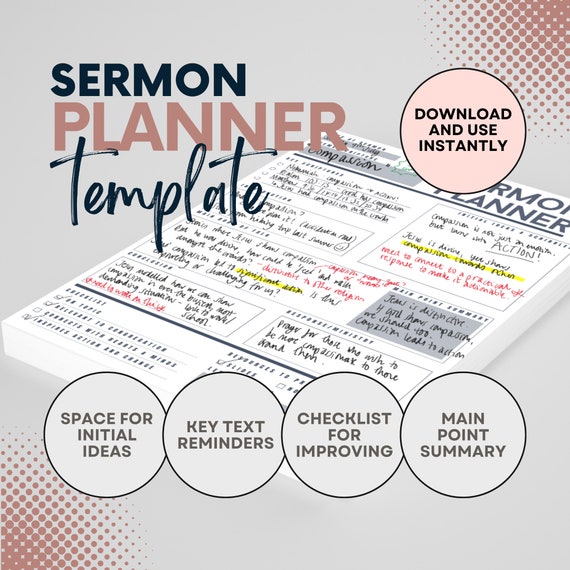 Sermon Planner Template - Etsy