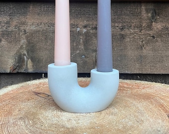 Rohr - Concrete minimalist candleholder for 2 candlesticks