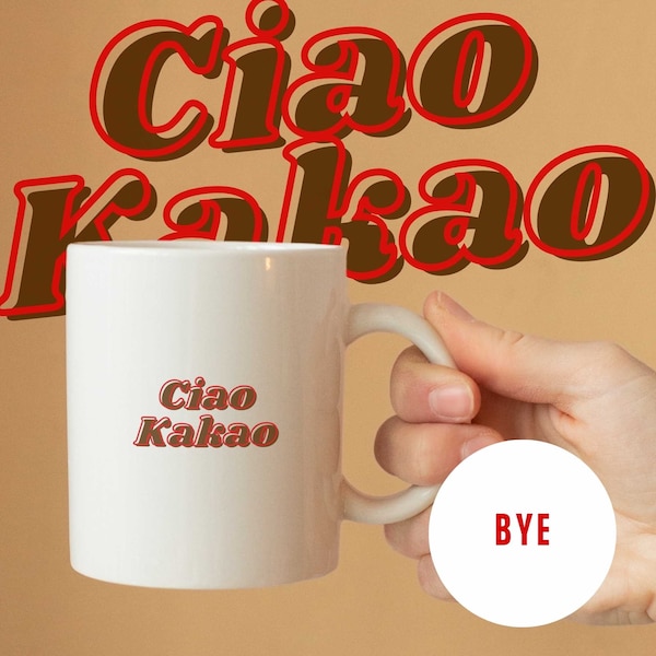 Hot Chocolate Mug with German Humour, Farewell Gift for Exchange Student in Germany, Gift for Departing Colleague, Ciao Kakao