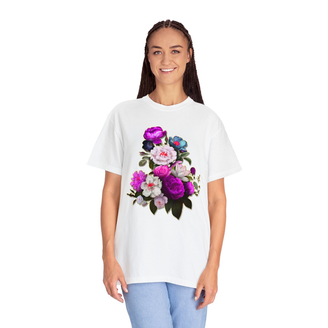 Flower Shirt Girlfriend Gift Flower Girl Gift Pressed Etsy