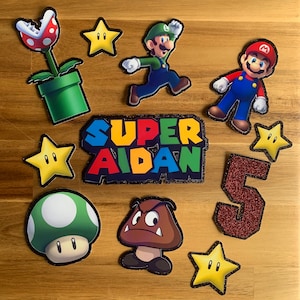 Super Mario cake topper set