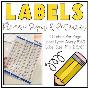 Printable Labels | Please Sign and Return