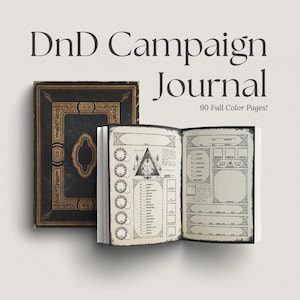 Gothic DnD Journal 8x6&quot; A5 | 90 Pages | Dungeons and Dragons Campaign Journal - DnD Notebook for 5e