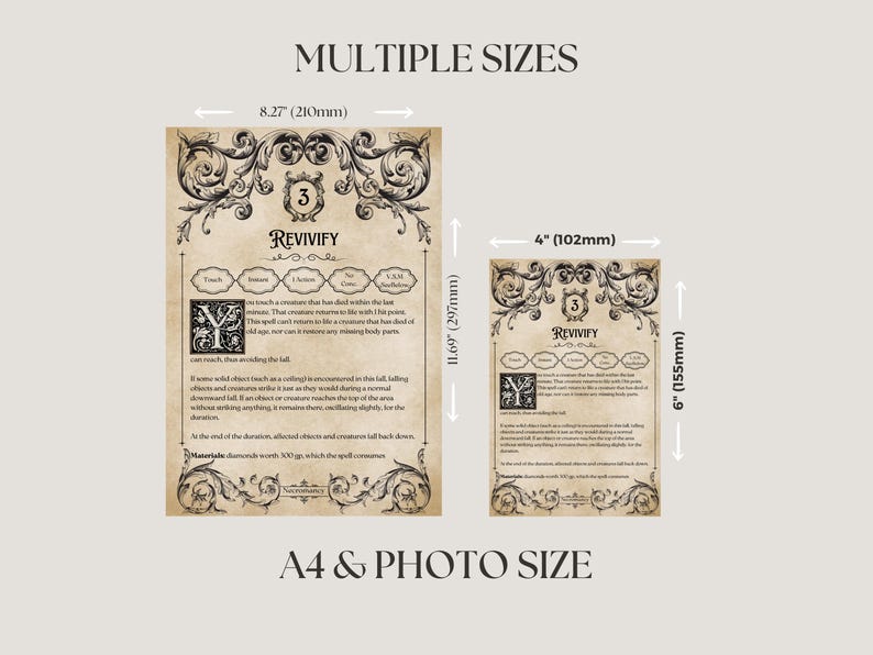 D&D Gothic-Paket für D&D 2024 & 2014 | D&D-Charakterbogen | Digitales D&D-Tagebuch | D&D-Spickzettel | D&D-Zauberkarten Bild 12