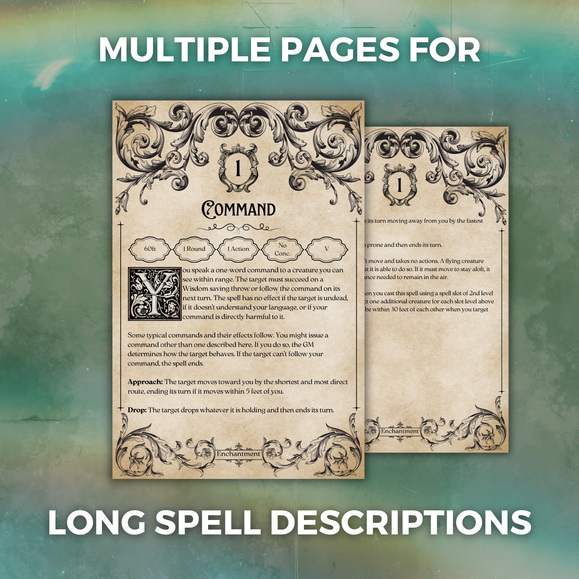 Dnd Paladin 5e Dnd Spell Cards D&amp;D Spellbook Cards Dnd Props Dnd Gift ...