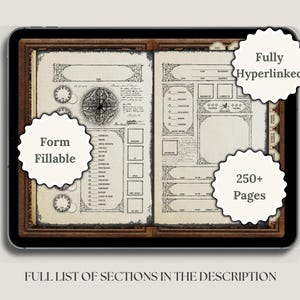 D&D Gothic-Paket für D&D 2024 & 2014 | D&D-Charakterbogen | Digitales D&D-Tagebuch | D&D-Spickzettel | D&D-Zauberkarten Bild 5