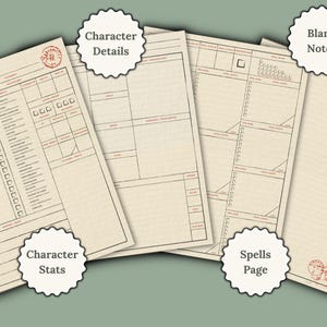 Minimal Dnd Character Sheet Vintage Stationary | Dungeons and Dragons ...