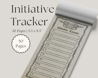 Bloc-notes gothique de suivi de l'initiative du D&D | 3,66 x 8,5 po.