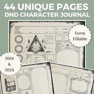 Ficha de Personagem de DnD | Diário de DnD para DnD 2024 e 2014 | Guia para Iniciantes de Dungeons and Dragons