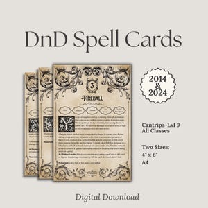 DnD Spell Cards 2024 & 2014 Bundle | All Classes | DnD Spellbook Cards | Dungeons and Dragons 5e | DnD Spells