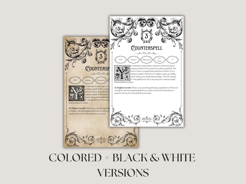 DnD Spell Cards 2024 & 2014 Bundle | All Classes | DnD Spellbook Cards | Dungeons and Dragons 5e | DnD Spells image 6
