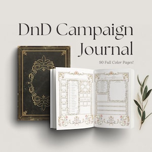 Floral DnD Journal 8x6" A5 | 90 Pages Paperback | Dungeons and Dragons Campaign Journal - DnD Notebook for 5e