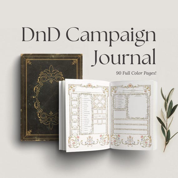 Floral DnD Journal 8x6" A5 | 90 Pages Paperback | Dungeons and Dragons Campaign Journal - DnD Notebook for 5e