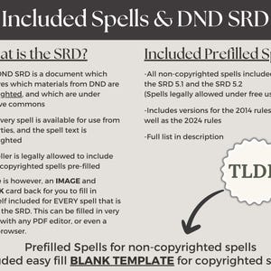 DnD Spell Cards 2024 & 2014 Bundle | All Classes | DnD Spellbook Cards | Dungeons and Dragons 5e | DnD Spells image 8