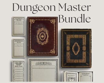 Pacchetto Dungeon Master D&D / Diario di costruzione del mondo / Pianificatore di sessioni / Blocco note degli oggetti / Blocco note delle statistiche / Blocco mappe / Dungeons and Dragons 5e