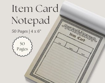 Bloc-notes gothique pour cartes d'objets Donjons et Dragons | 10 x 15 cm | Donjons et Dragons