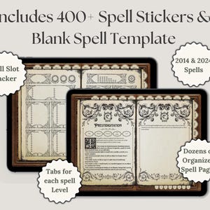 D&D Gothic-Paket für D&D 2024 & 2014 | D&D-Charakterbogen | Digitales D&D-Tagebuch | D&D-Spickzettel | D&D-Zauberkarten Bild 6