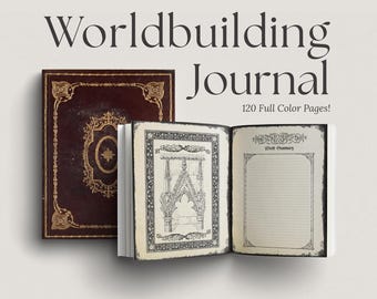 Diario di costruzione del mondo di D&D gotico 8,5x11" / Quaderno tascabile da 120 pagine / Diario della campagna di Dungeons and Dragons - Quaderno di D&D per 5e