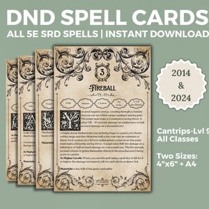 DnD Zauberkarten 2024 & 2014 Bündel | Alle Klassen | D&D Zauberbuch Karten | Dungeons and Dragons 5e | DnD Zauber