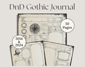 Fiche de personnage DnD | Journal DnD pour DnD 2024 et 2014 | Aide-mémoire pour débutants de Donjons et Dragons