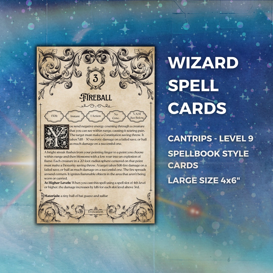Dnd Wizard Spell Cards Printable - Il 1080xN.5692178811 70vs 