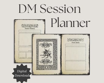 Agenda gothique D&D DM (téléchargement numérique) Agenda principal de donjon | Journal de campagne Donjons et Dragons