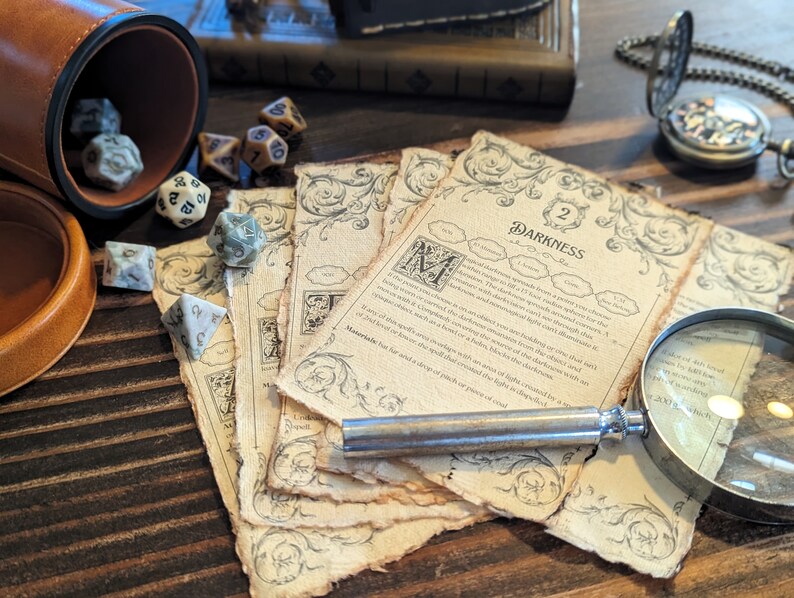 Dnd 5e Spell Cards Bundle D&D Spellbook Cards Dnd Wizard 5e Dnd Props