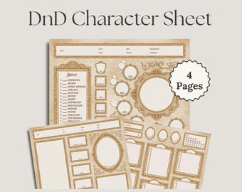 Fiche de personnage DnD victorienne | Formulaire PDF à remplir pour la création de personnage Donjons et Dragons | Fiche de personnage DnD 5e