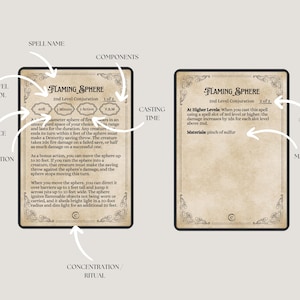 D&D Gothic-Paket für D&D 2024 & 2014 | D&D-Charakterbogen | Digitales D&D-Tagebuch | D&D-Spickzettel | D&D-Zauberkarten Bild 8