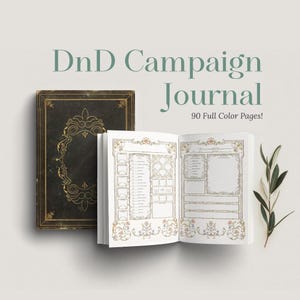 Floral DnD Journal 8x6&quot; A5 | 90 Pages | Dungeons and Dragons Campaign Journal - DnD Notebook for 5e
