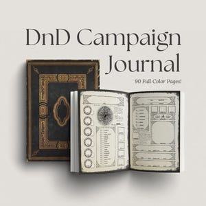 Gothic DnD Journal 8x6" A5 | 90 Pages Paperback Notebook | Dungeons and Dragons Campaign Journal - DnD Notebook for 5e