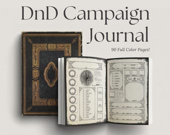 Gothic DnD Journal 8x6" A5 | 90 Pages Paperback Notebook | Dungeons and Dragons Campaign Journal - DnD Notebook for 5e