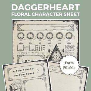 Gothic Daggerheart Character Sheet | Daggerheart Printable 4 Page Character Sheet (A4 & US Letter)