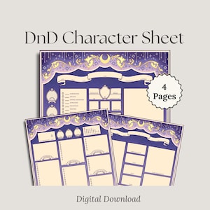 DnD Character Sheet Divination Wizard | Dungeons and Dragons Form Fillable Character Sheet PDF DnD Character Creation DnD 5e Character Sheet image 1