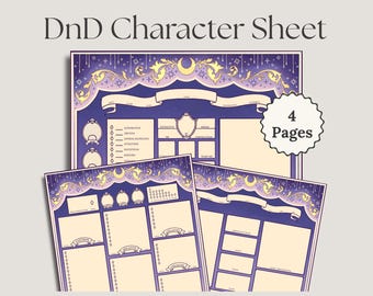 Wizard DnD-tekenblad waarzeggerij | Dungeons and Dragons-formulier invulbaar tekenblad pdf DnD-personagecreatie DnD 5e-tekenblad
