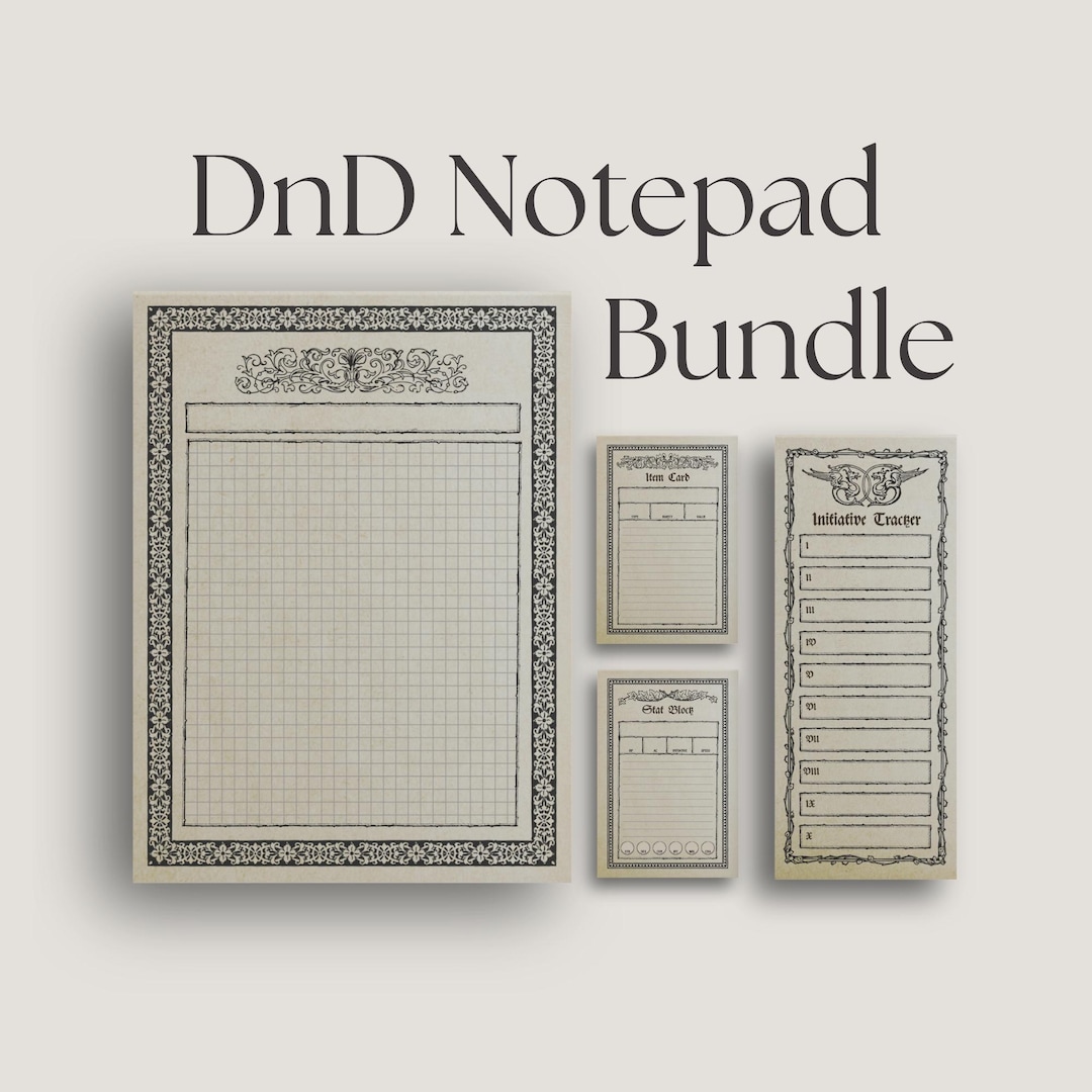 Gothic Dnd Notepad Bundle | 4x6
