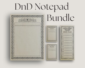 Bloc-notes gothique D&D | 4 x 6 po. | Blocs de statistiques pour monstres Donjons et Dragons