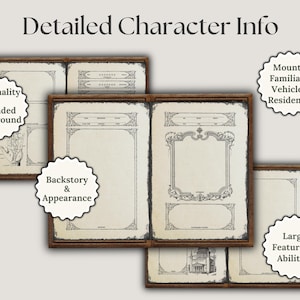 D&D Gothic-Paket für D&D 2024 & 2014 | D&D-Charakterbogen | Digitales D&D-Tagebuch | D&D-Spickzettel | D&D-Zauberkarten Bild 4