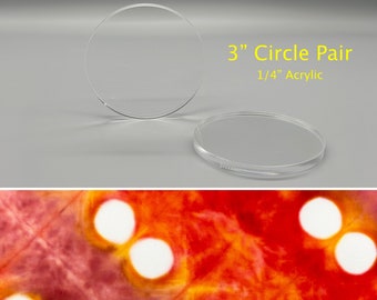 3" Circle pair for itajime shibori (shaped resists)