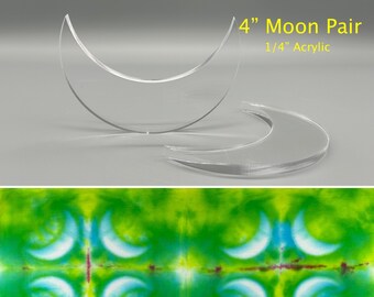 4" Moon pair for itajime shibori (shaped resists)