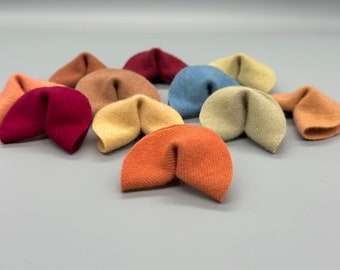 Reusable Fortune Cookies, SET OF 4, Naturally Dyed Wool