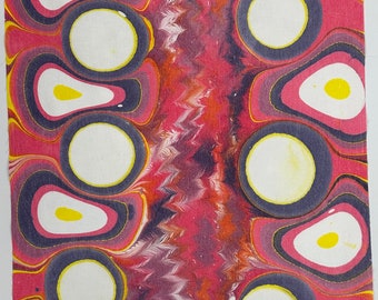 Hand-Marbled Fabric, Kona Cotton (13" x 21")