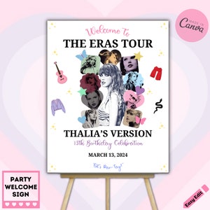 Taylor Party Welcome Sign Eras Tour Welcome Sign Printable Eras Party Sign Taylor Birthday Welcome Sign Taylor Party Sign Decorations