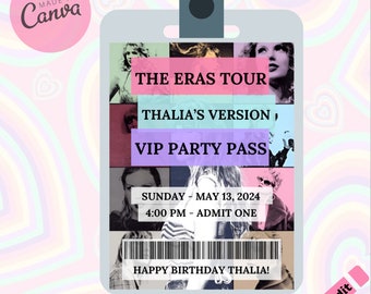 Eras Tour VIP Pass Printable Party VIP Pass Taylor Party Favors Eras Tour Party Decorations Eras Tour Party Pass Eras Party Decoration